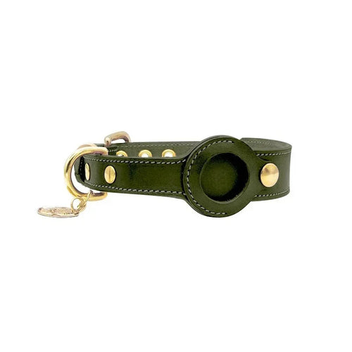 Leather AirTag Dog Collar