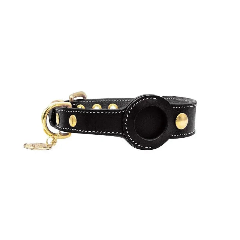 Leather AirTag Dog Collar