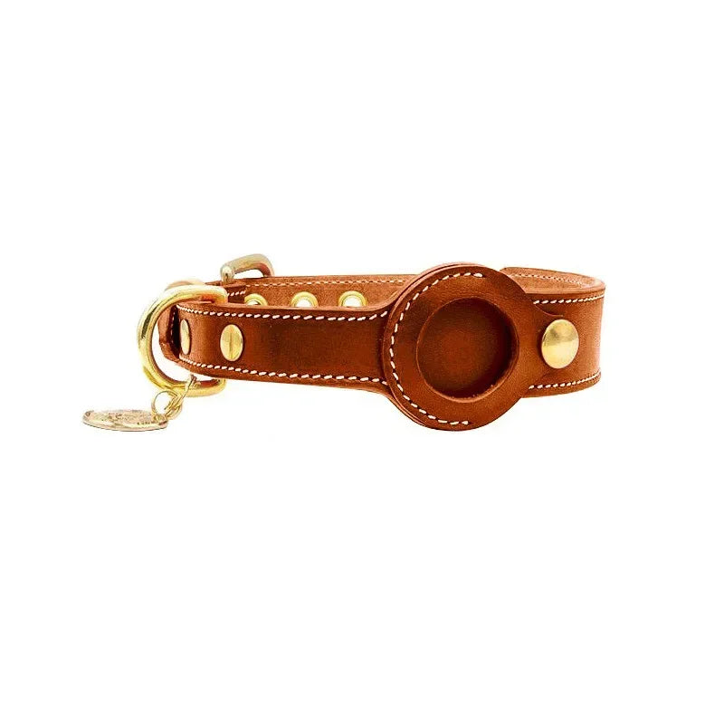 Leather AirTag Dog Collar