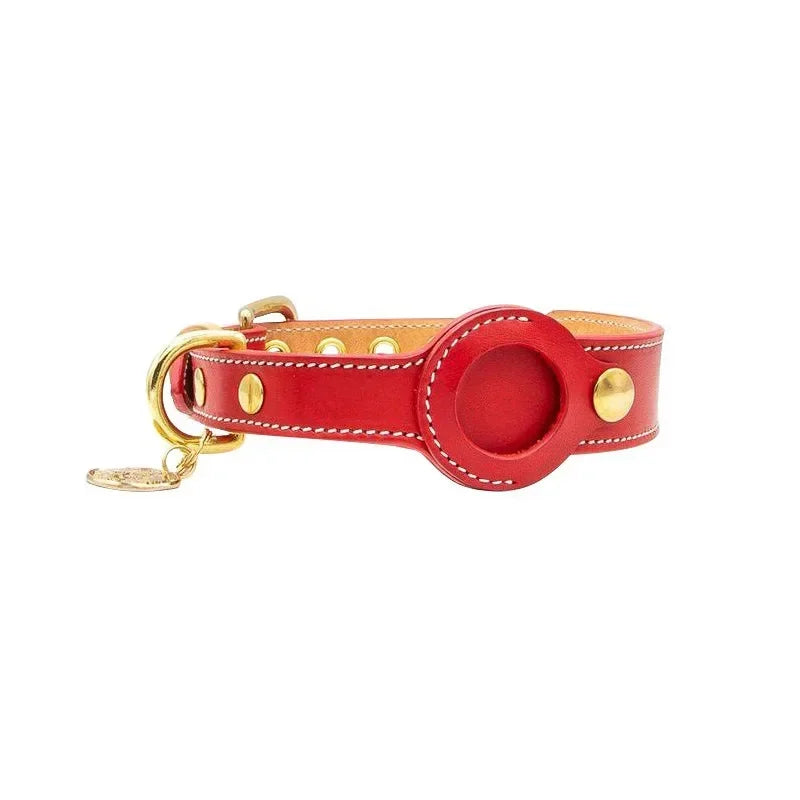 Leather AirTag Dog Collar